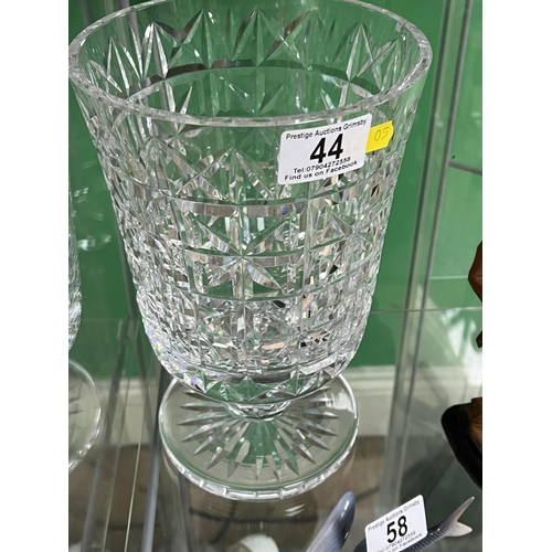 44 - CRYSTAL GLASS VASE SIZE APPROX 25CM TALL