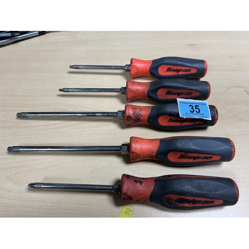 35 - 5 X SNAP ON TORX SCREWDRIVERS