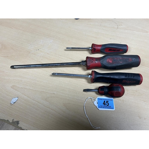 45 - 4 X ASSORTED SNAP ON SCREWDRIVERS