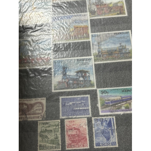 115 - STAMP ALBUM OF ALL STAMPS RE: RAILWAYS