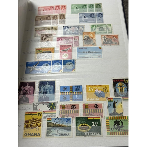 129 - 5 X STAMP ALBUMS GHANA, CUBA, CYPRUS, CZECHOSLAVAKIA, BRITISH HONDORUS