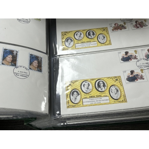 13 - ALBUM OF FIRST DAY COVERS 1970'S & 80'S GUTTER PAIRS