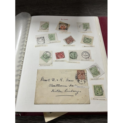 15 - LINCOLNSHIRE POST MARKS ALBUM INCLUDING EARLY EXAMPLES