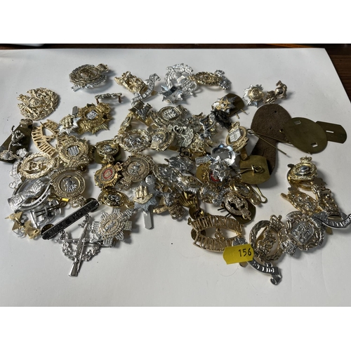 156 - ASSORTED CAP BADGES & OTHER ASSORTED BADGES