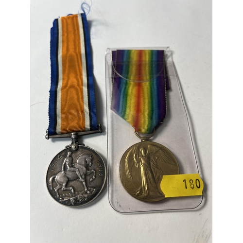 180 - 2 X WORLD WAR1 MEDALS NAMED TO 57804 P.T.E G.F ELLIS HAMPSHIRE REGIMENT