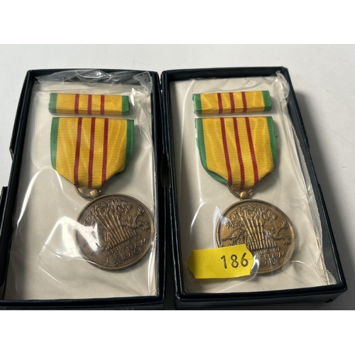 186 - 2 X REPUBLICAN OF VIETNAM SERVICE MEDALS