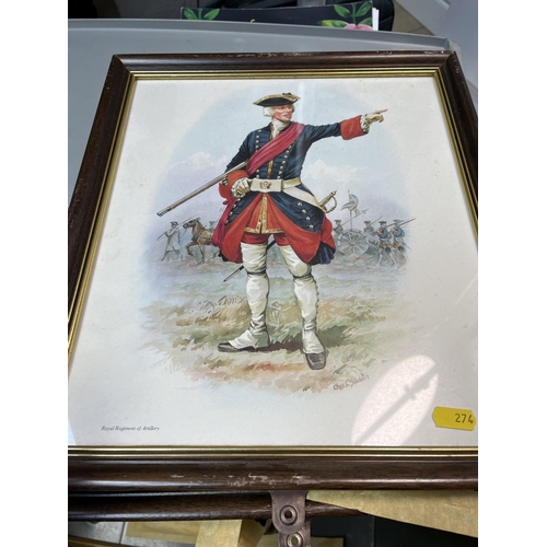 274 - 7 FRAMED MILITARY ASSOCIATED PICTURES