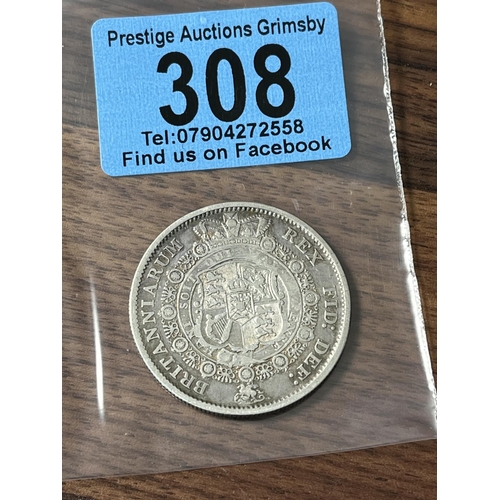 308 - SILVER 1/2 CROWN 1816