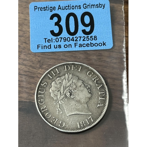 309 - SILVER 1/2 CROWN 1817