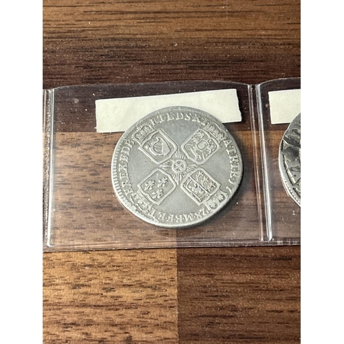 316 - 5 X EARLY SILVER SIXPENCES 1587, 1728, 1757, 1767, 1820