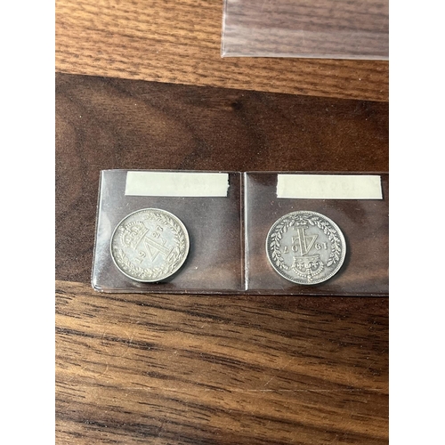 318 - 5 X SILVER 4P PIECES