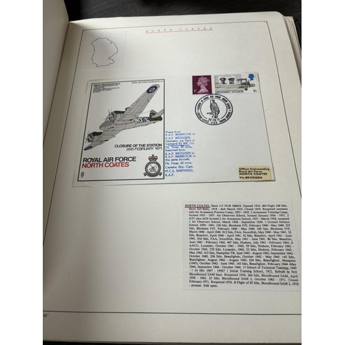 46 - FOLDER OF LINCOLNSHIRE R.A.F FIRST DAY COVERS AIR BASE POSTMARKS, PHOTOS, LETTERS & MORE