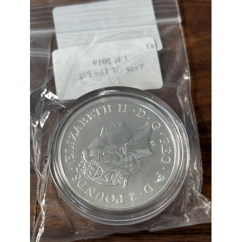 473 - UK 1OZ FINE SILVER £2 COIN YEAR OF THE PIG 2019