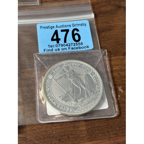 476 - UK 1OZ SILVER BRITANNIA 2018