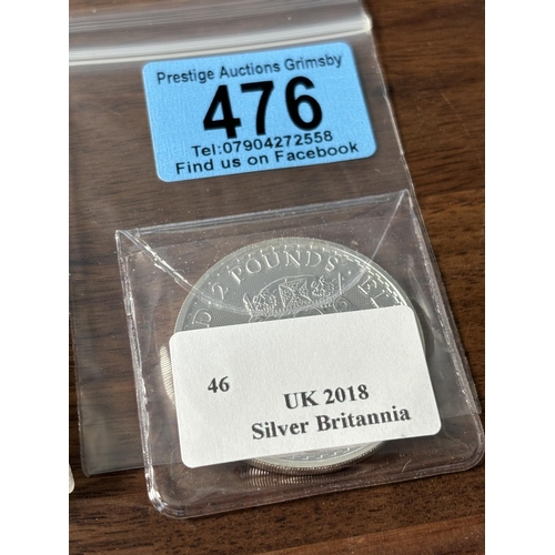 476 - UK 1OZ SILVER BRITANNIA 2018