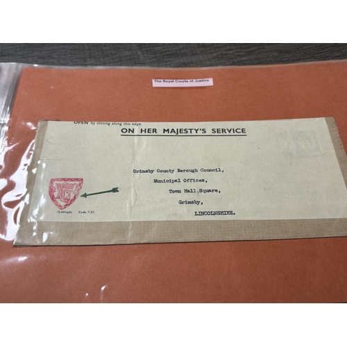 63 - FOLDER OF GOVERNMENT DEPARTMENT MAIL & ROYAL NAVY INCLUDING POSTAL STAMPS