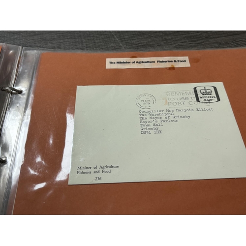 63 - FOLDER OF GOVERNMENT DEPARTMENT MAIL & ROYAL NAVY INCLUDING POSTAL STAMPS