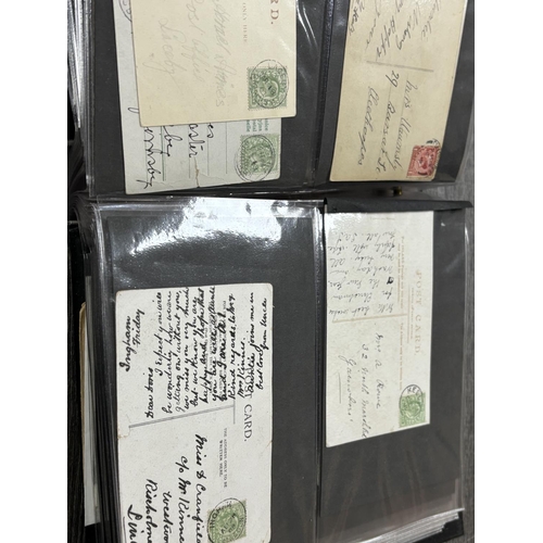 76 - ALBUM FULL OF LINCOLNSHIRE LETTERS & POSTCARDS WITH POSTMARKS