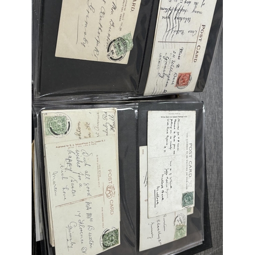 76 - ALBUM FULL OF LINCOLNSHIRE LETTERS & POSTCARDS WITH POSTMARKS