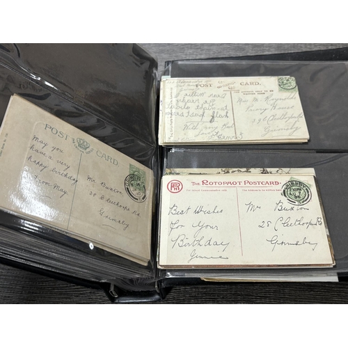 76 - ALBUM FULL OF LINCOLNSHIRE LETTERS & POSTCARDS WITH POSTMARKS