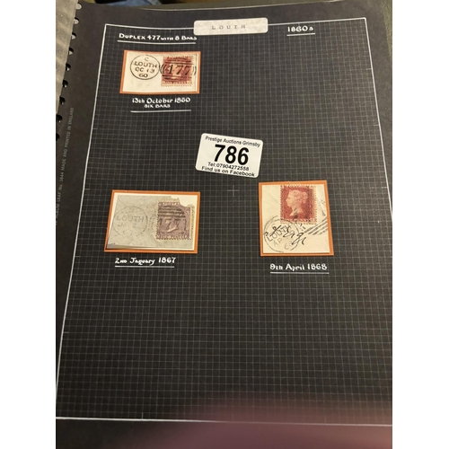 786 - POSTAL MARKS OF LINCOLNSHIRE SEE PICTURES FOR DETAILS YEAR 1860, 1867, 1868 Louth