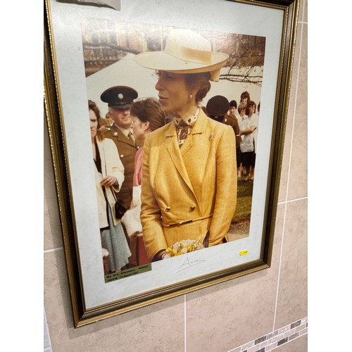 147 - FRAMED PICTURE OF PRINCESS ANNE PRINCESS ROYAL HAND SIGNED BY HER 53CM WIDE BY 68CM HIGH