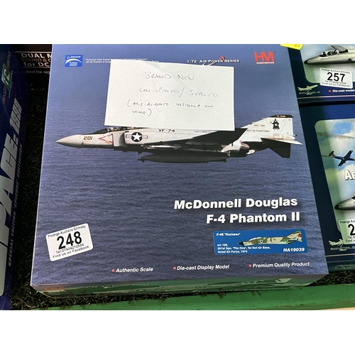 248 - BRAND NEW UNOPENED HOBBY MASTER 1:72 SCALE MCDONNEL DOUGLAS F4 PHANTOM