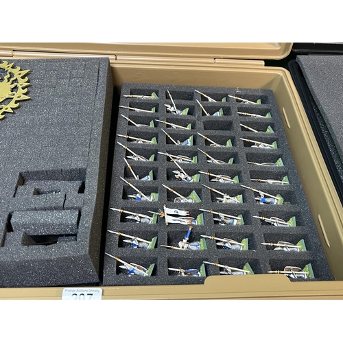 297 - LARGE WARHAMMER PROTECTOR CASE CONTAINING FIGURES AS SEEN IN PICTURES