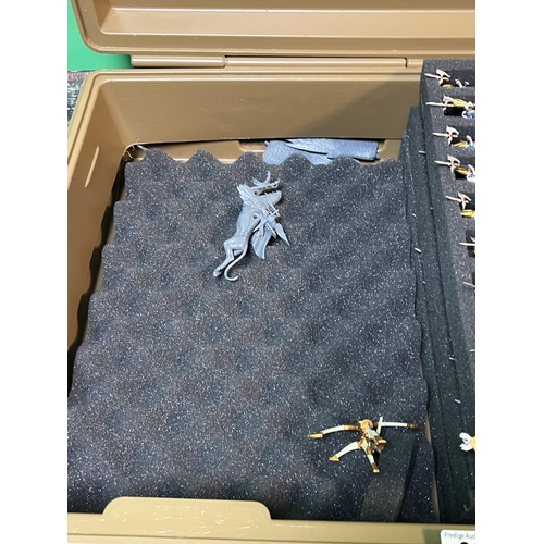 297 - LARGE WARHAMMER PROTECTOR CASE CONTAINING FIGURES AS SEEN IN PICTURES