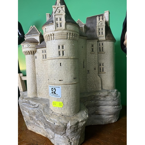 52 - REALLY HEAVY POT CASTLE APPROX 38CM TALL