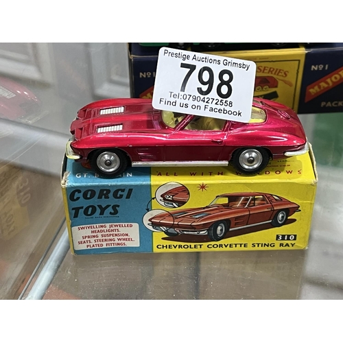 798 - CORGI TOYS 310 CHEVORLET COURVETTE STINGRAY