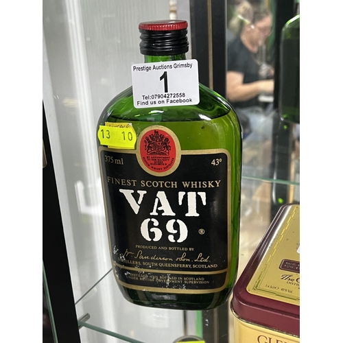 1 - BOTTLE OF VAT 69 FINEST SCOTCH WHISKEY 357ML