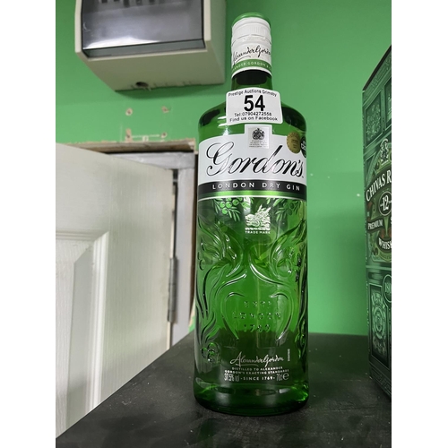 54 - BOTTLE OF GORDONS LONDON DRY GIN 70CL