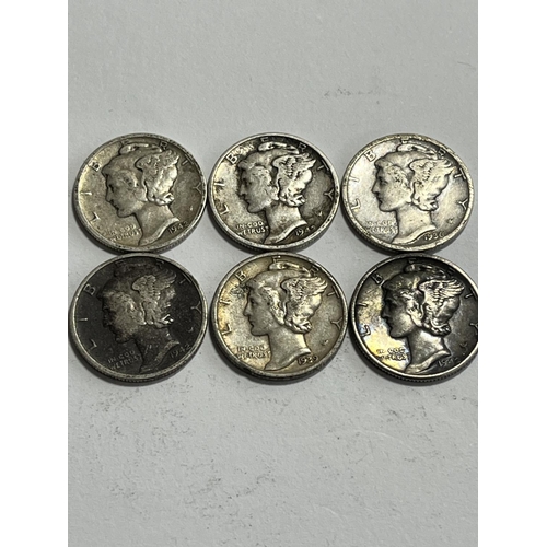 115 - 6 OLD U.S.A DIMES