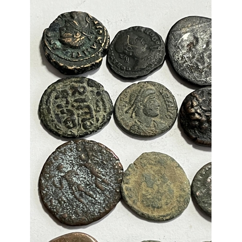 119 - 22 POSSIBLY ROMAN? COINS (PLEASE SEE PICTURES)