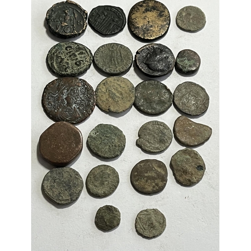 119 - 22 POSSIBLY ROMAN? COINS (PLEASE SEE PICTURES)