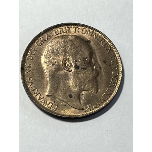 133 - 1907 GOOD LUSTRE ENGLISH 1/2 PENNY