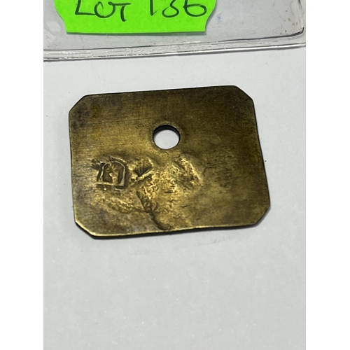 136 - EARLY ROLLS ROYCE BRASS TOKEN