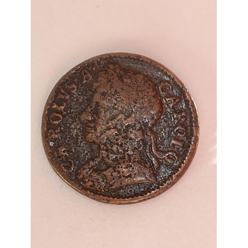 145 - 1672 COPPER FARTHING KEY DATE 1ST COPPER 1/4D