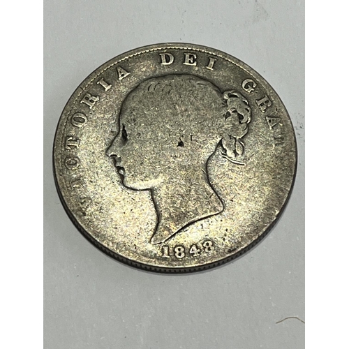 163 - 1848 SILVER HALF CROWN