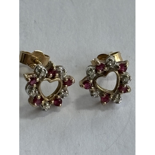 17 - 9CT GOLD HEART SHAPED EARRINGS 1.47G