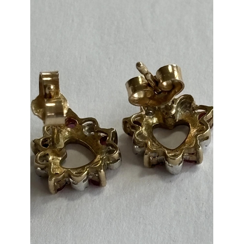 17 - 9CT GOLD HEART SHAPED EARRINGS 1.47G