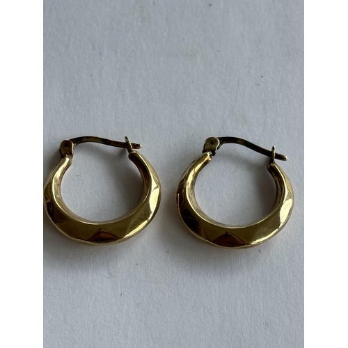 19 - 9CT GOLD HOOP EARRINGS 1.04G