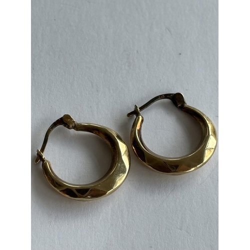 19 - 9CT GOLD HOOP EARRINGS 1.04G