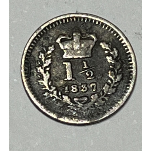 195 - 1837 SILVER 1 1/2D