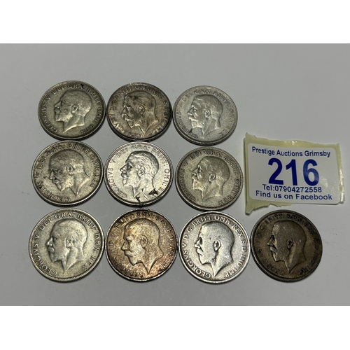 216 - 10 X SILVER FLORINS SOME NICE GRADES 111G