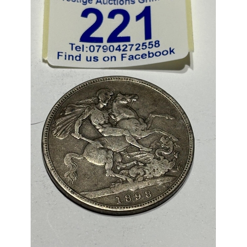 221 - 1898 SILVER CROWN