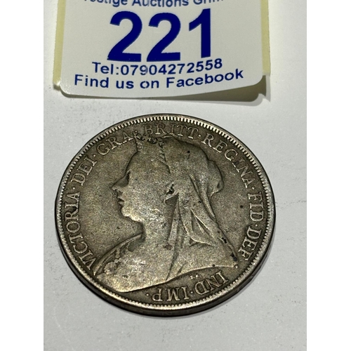 221 - 1898 SILVER CROWN