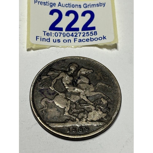 222 - 1889 SILVER CROWN