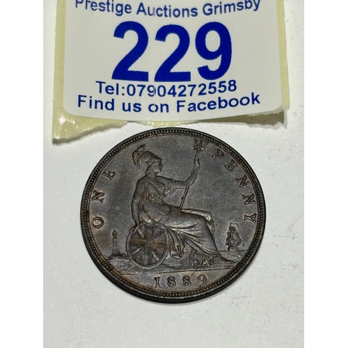 229 - NICE GRADE BRITISH PENNY 1889